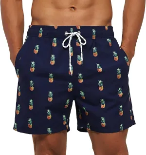 Mens Summer Printed Shorts Holiday Beach Vacation Lightweight Quick Drying Combat Pants Military Tactical Drawstring Bermuda