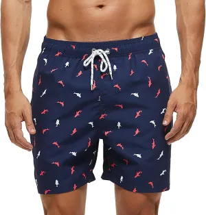 Mens Summer Printed Shorts Holiday Beach Vacation Lightweight Quick Drying Combat Pants Military Tactical Drawstring Bermuda
