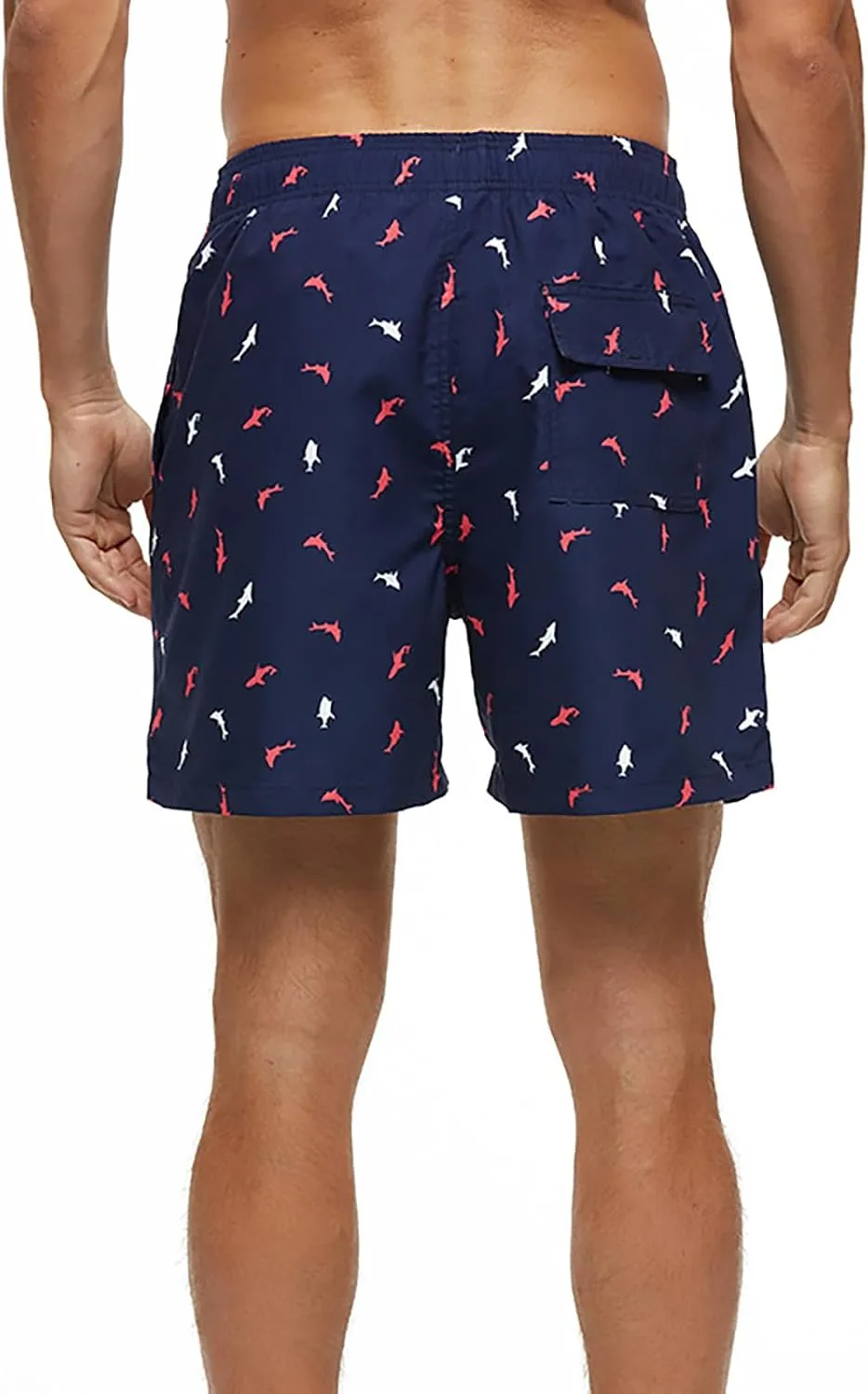 Mens Summer Printed Shorts Holiday Beach Vacation Lightweight Quick Drying Combat Pants Military Tactical Drawstring Bermuda