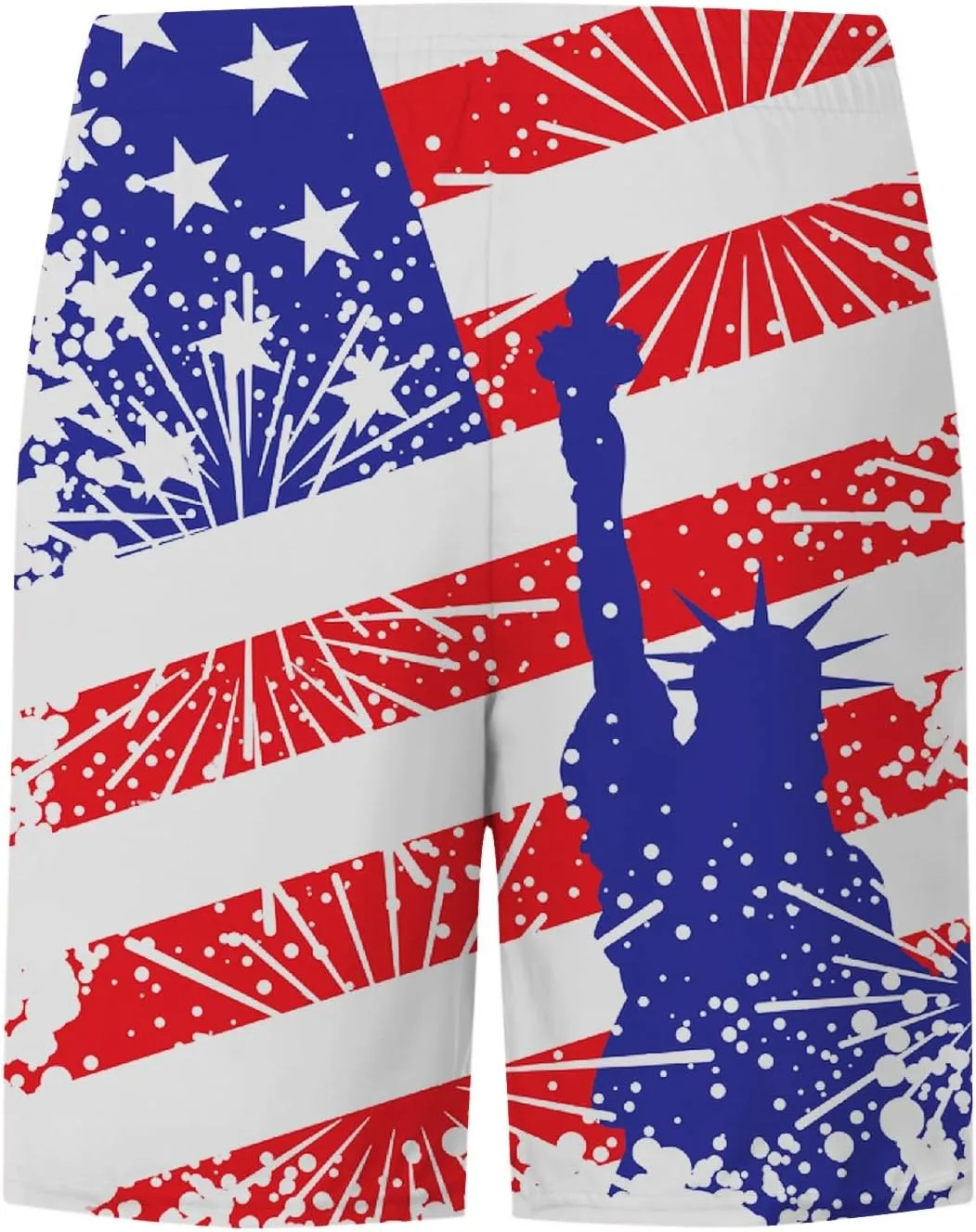 Mens Summer Shorts Independence Day Patriotic Print Casual Loose Pants USA Flag 4th of July Lightweight Combat Sports Capris