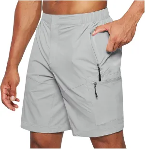 Mens Summer Sports Shorts Expandable Waisted Lightweight Quick Drying Casual Capri Pants Solid Combat Jogger Running Shorts