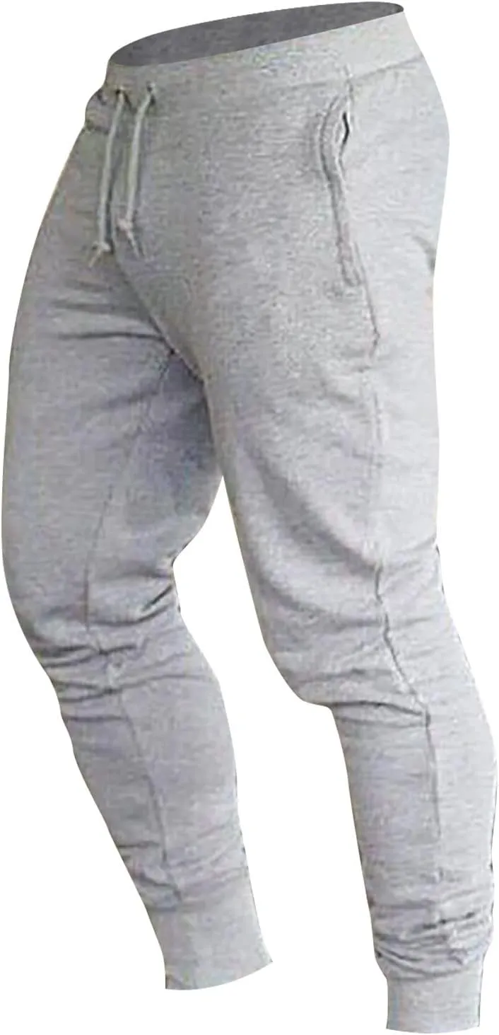 Mens Sweatpants Joggers Tapered Slim Fit Drawstring Casual Athletic Pants Traning Running Workout Track Trousers