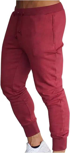 Mens Sweatpants Joggers Tapered Slim Fit Drawstring Casual Athletic Pants Traning Running Workout Track Trousers
