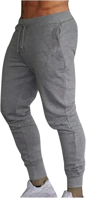 Mens Sweatpants Joggers Tapered Slim Fit Drawstring Casual Athletic Pants Traning Running Workout Track Trousers