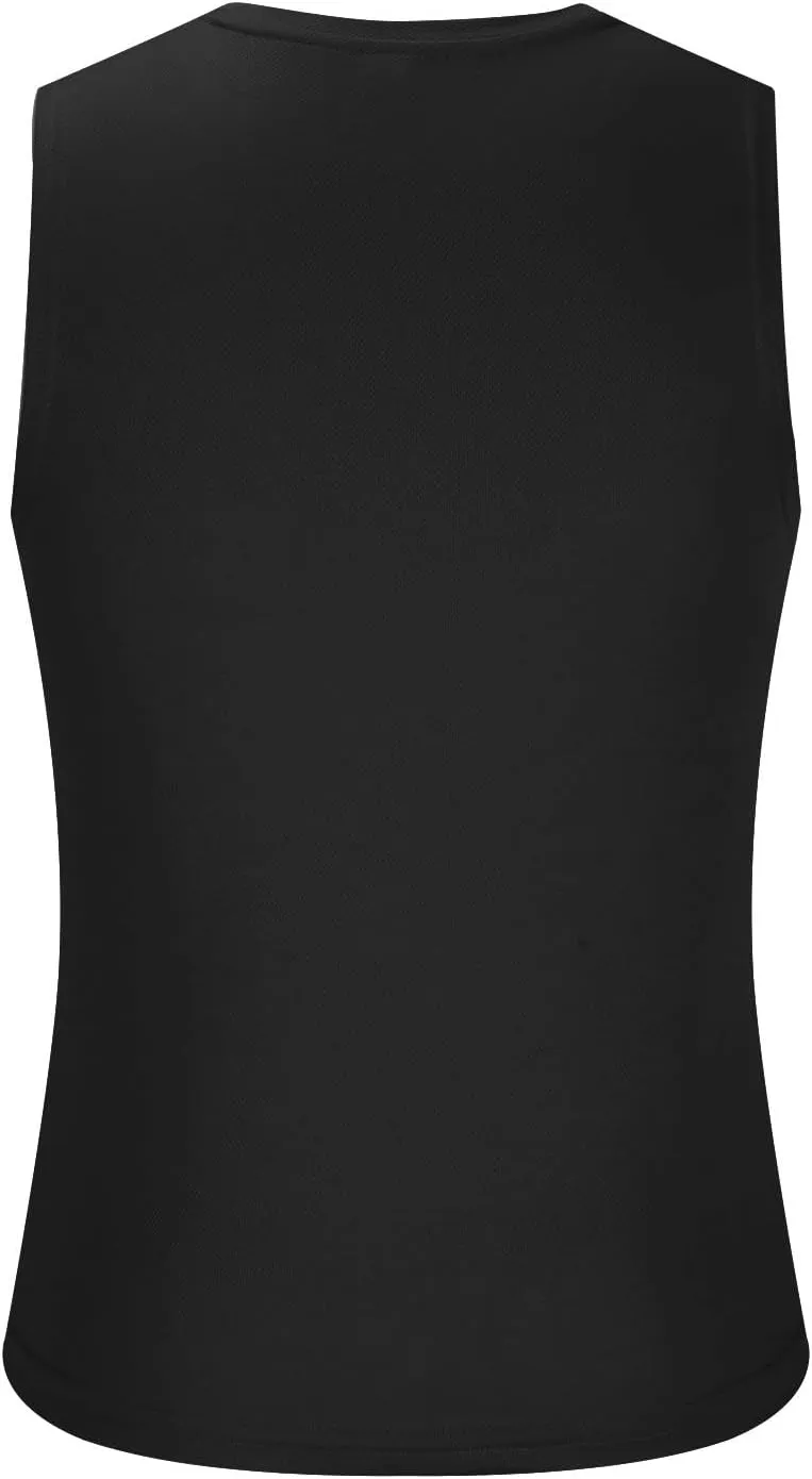 Men's Tank Shirts Jogging Sport Round Neck Cut Off T-Shirt Gym Workout Tank Top Moisture Wicking Fast Dry Tanks