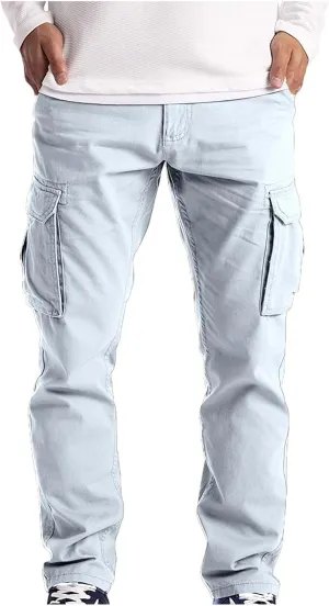 Mens Tracksuit Pant Casual Classic Joggers Workout Sweatpant Pockets Elasticated Waistband Cargo Pant