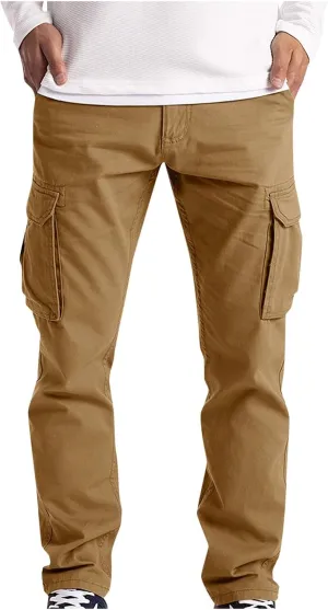 Mens Tracksuit Pant Casual Classic Joggers Workout Sweatpant Pockets Elasticated Waistband Cargo Pant