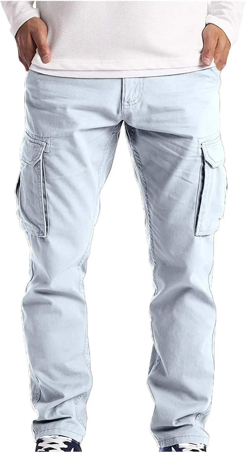 Mens Tracksuit Pant Casual Classic Joggers Workout Sweatpant Pockets Elasticated Waistband Cargo Pant