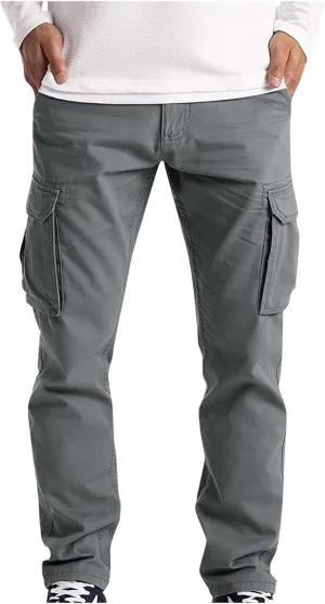 Mens Tracksuit Pant Casual Classic Joggers Workout Sweatpant Pockets Elasticated Waistband Cargo Pant