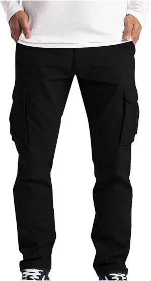 Mens Tracksuit Pant Casual Classic Joggers Workout Sweatpant Pockets Elasticated Waistband Cargo Pant