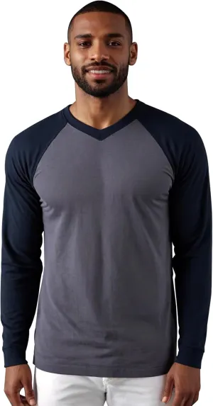 Mens V Neck T Shirts Classic Casual Active Cotton Baseball Style Mordern Fitted Tee Shirts