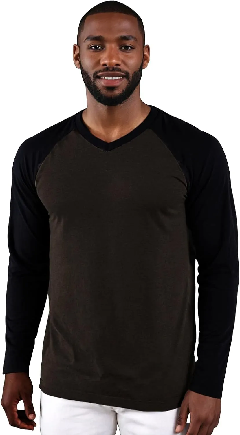 Mens V Neck T Shirts Classic Casual Active Cotton Baseball Style Mordern Fitted Tee Shirts