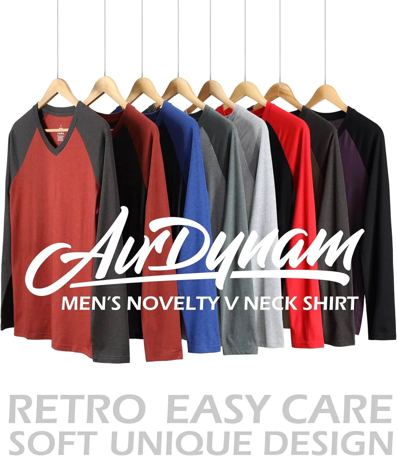 Mens V Neck T Shirts Classic Casual Active Cotton Baseball Style Mordern Fitted Tee Shirts