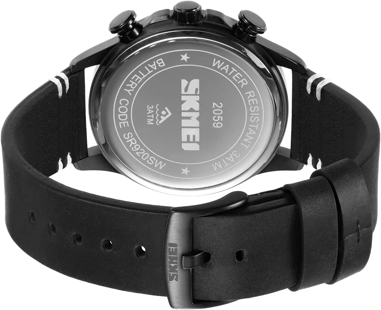Men's Watches Chronograph Mens Watch Genuine Leather Business Dress Analog Quartz Men's Wristwatches Large Face Watches Chronograph Date Waterproof Gifts for Father