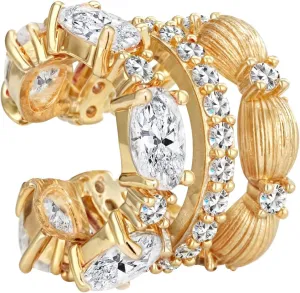 MEVECCO Ear Cuffs Non Piercing For Women 18K Gold Plated CZ Ear Cuff Earring Clip on Cartilage Fake Hoop Earrings Stack Jewelry Gifts