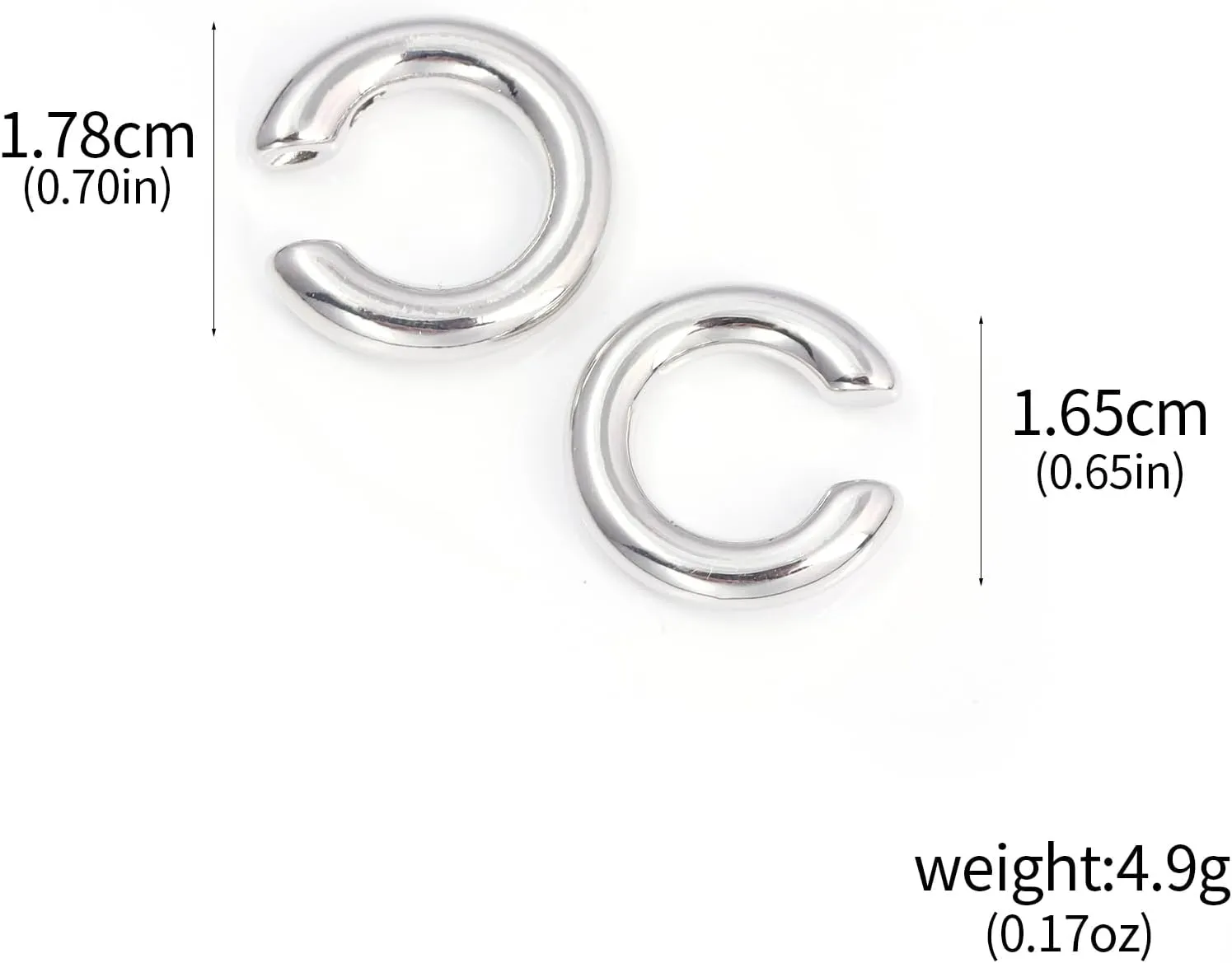 Minimalist Huggie Ear Cuffs Earrings Non Piercing - Clip on Cartilage Wrap Tubular Open Hoop Fake Earrings - Dainty Statement Earring Pair Trendy Jewelry Gift for Women Men