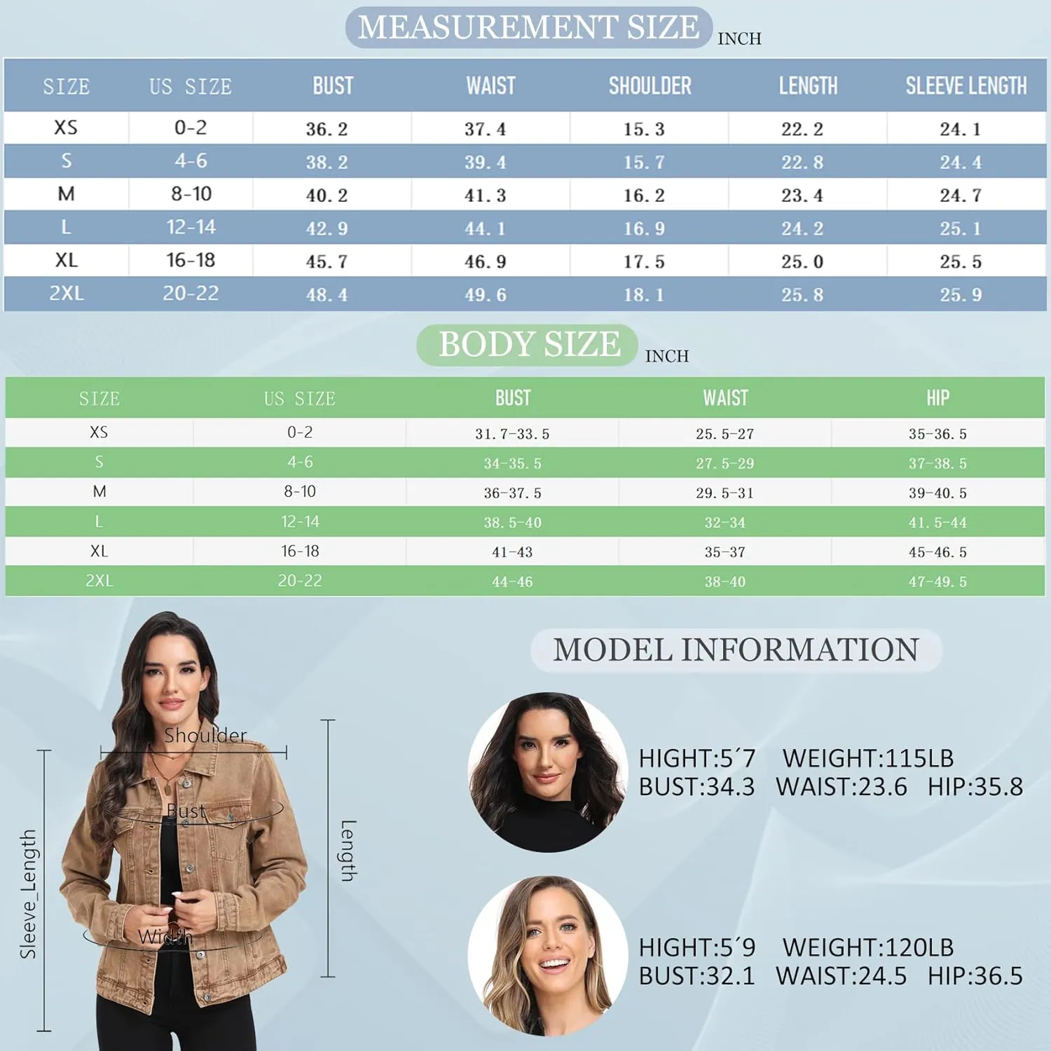 MISS MOLY Women's Denim Jackets Button Up Long Sleeve Basic Trendy Trucker Jackets