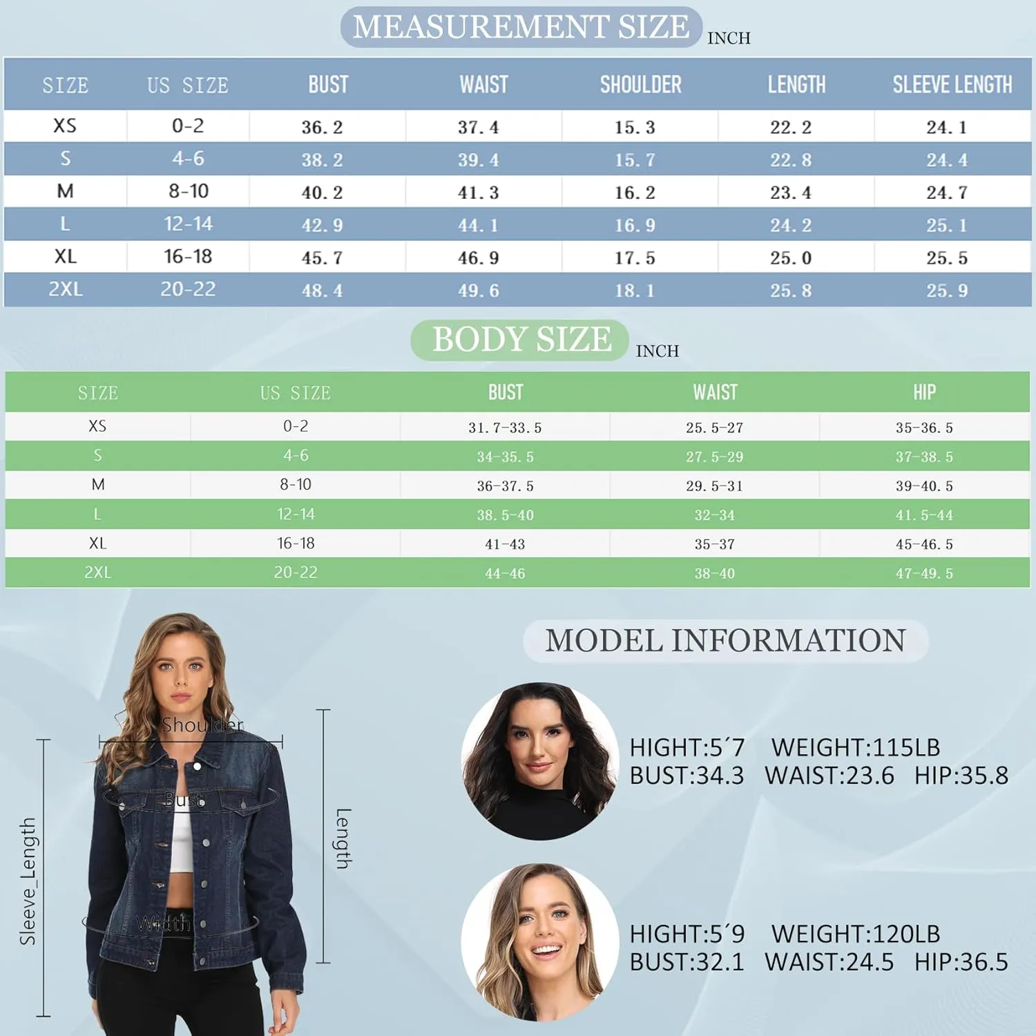 MISS MOLY Women's Denim Jackets Button Up Long Sleeve Basic Trendy Trucker Jackets