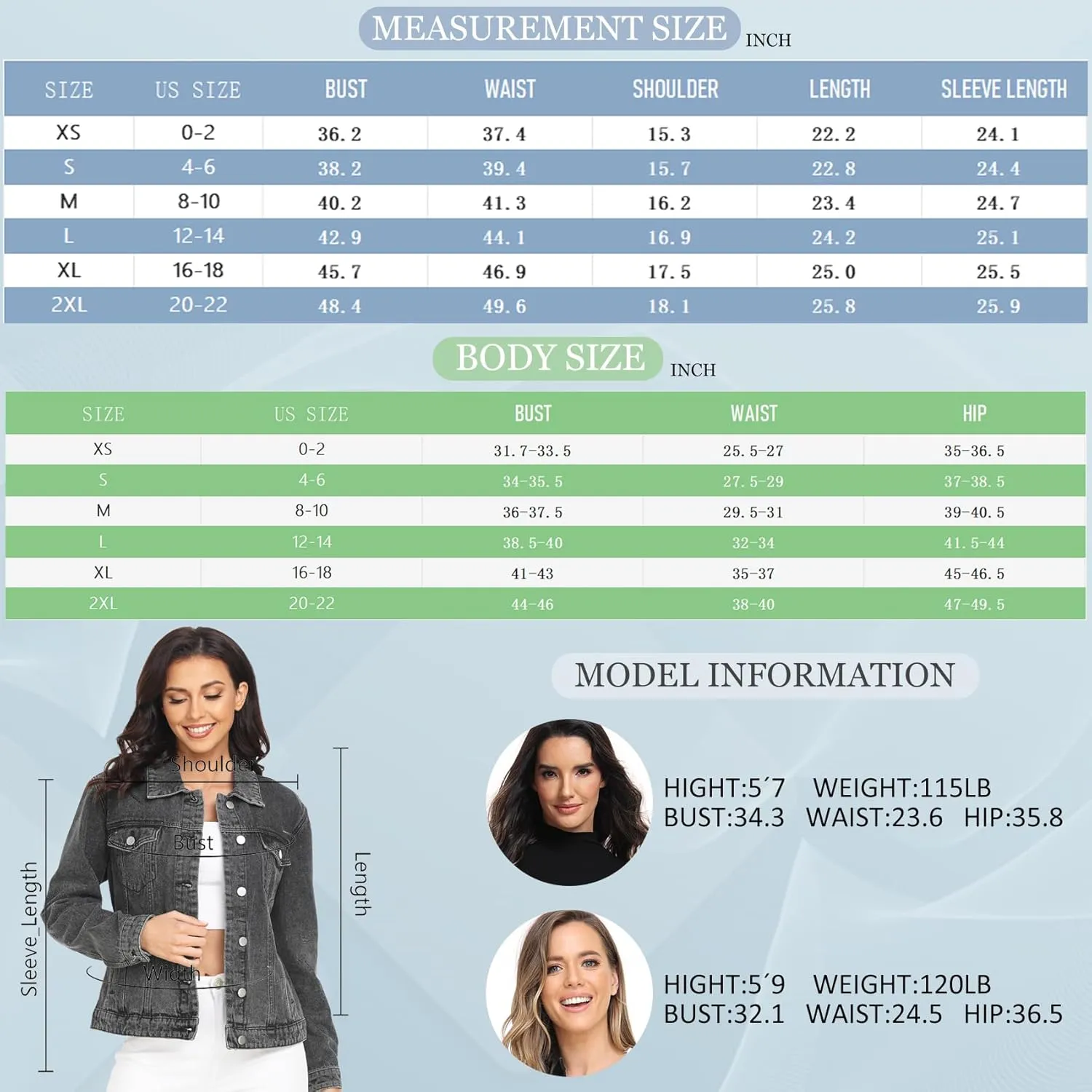 MISS MOLY Women's Denim Jackets Button Up Long Sleeve Basic Trendy Trucker Jackets