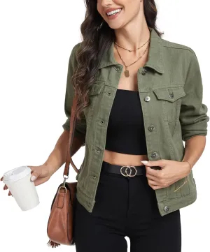 MISS MOLY Women's Denim Jackets Button Up Long Sleeve Basic Trendy Trucker Jackets