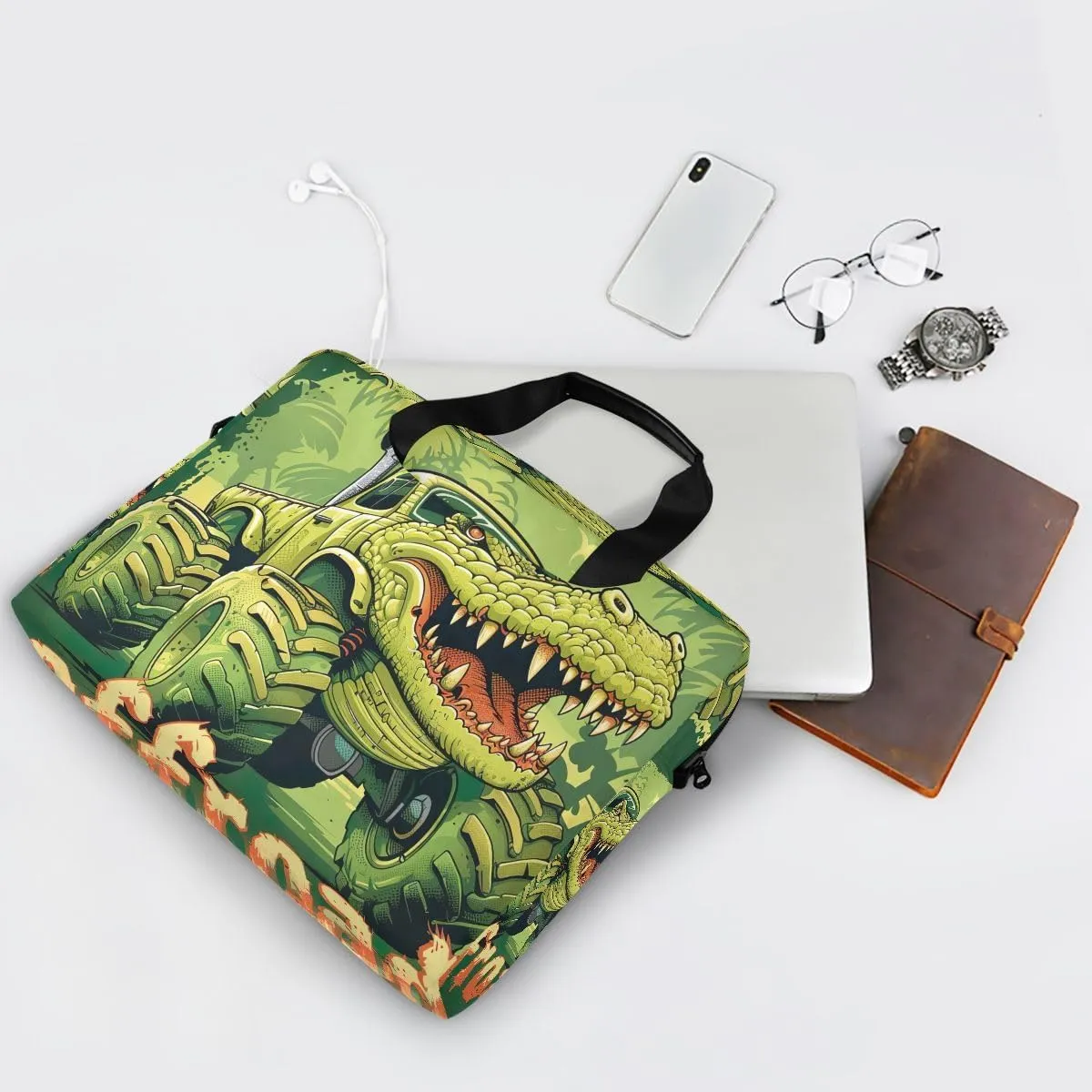 Moon and Women on Dark Laptop Shoulder Bag 15.6 Inch Laptop Tablet Sleek Messenger Bag Business Casual