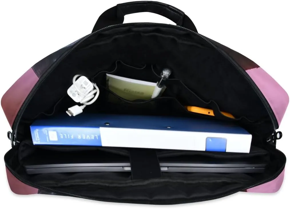 Moon and Women on Dark Laptop Shoulder Bag 15.6 Inch Laptop Tablet Sleek Messenger Bag Business Casual