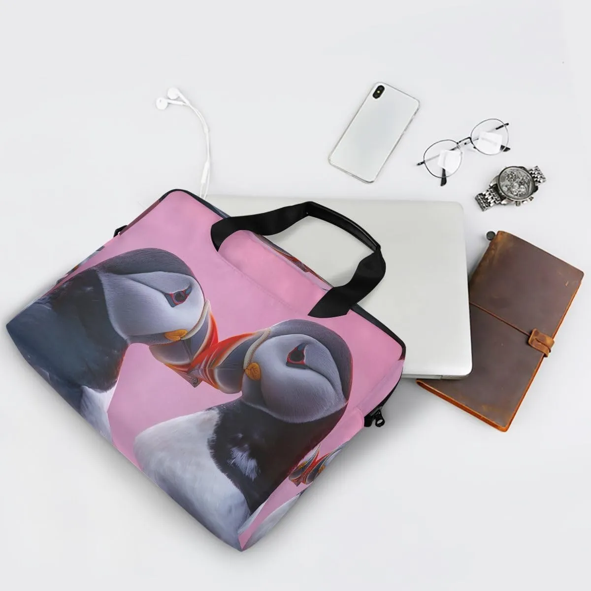 Moon and Women on Dark Laptop Shoulder Bag 15.6 Inch Laptop Tablet Sleek Messenger Bag Business Casual
