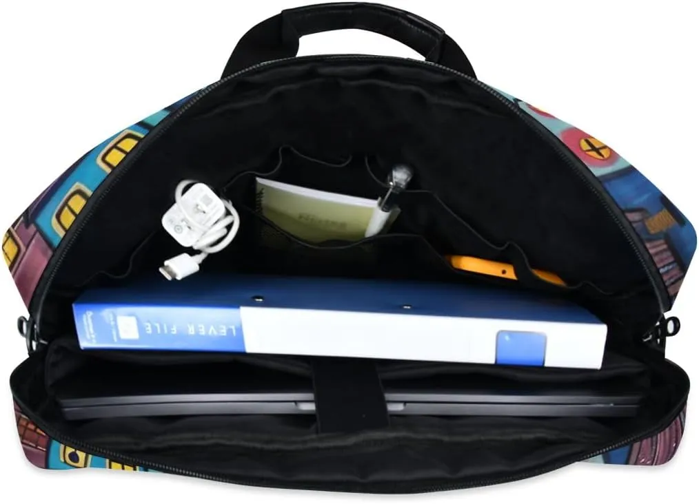 Moon and Women on Dark Laptop Shoulder Bag 15.6 Inch Laptop Tablet Sleek Messenger Bag Business Casual