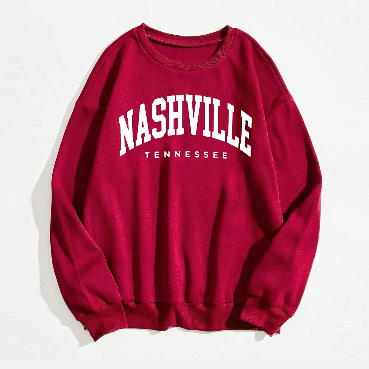 Nashville Print Womens Sweatshirts Trendy Long Sleeve Hoodies Crewneck Pullover Top Fall Fashion Preppy Clothes