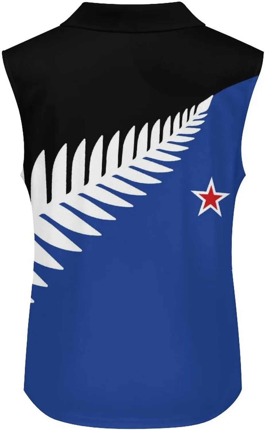 New Zealand New Flag Women's Sleeveless Golf Polo Shirts Athletic Tank Tops