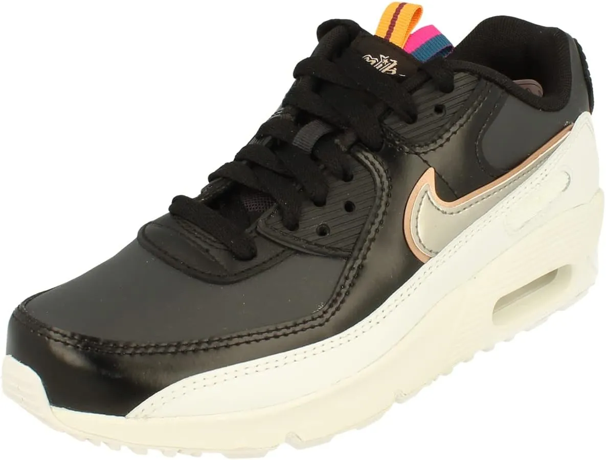 Nike Air Max 90 LTR SE GS Trainers DJ0414 Sneakers Shoes (UK 4.5 us 5Y EU 37.5, Off Noir Pewter Black 001)
