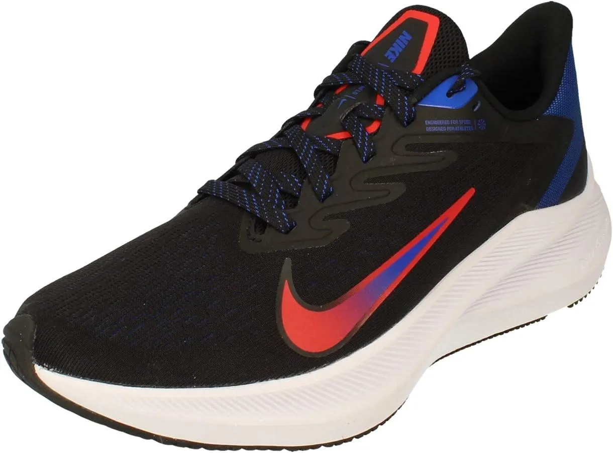 Nike Zoom Winflo 7 Mens Running Trainers CJ0291 Sneakers Shoes (UK 6 US 7 EU 40, Black Chile red Racer Blue 006)