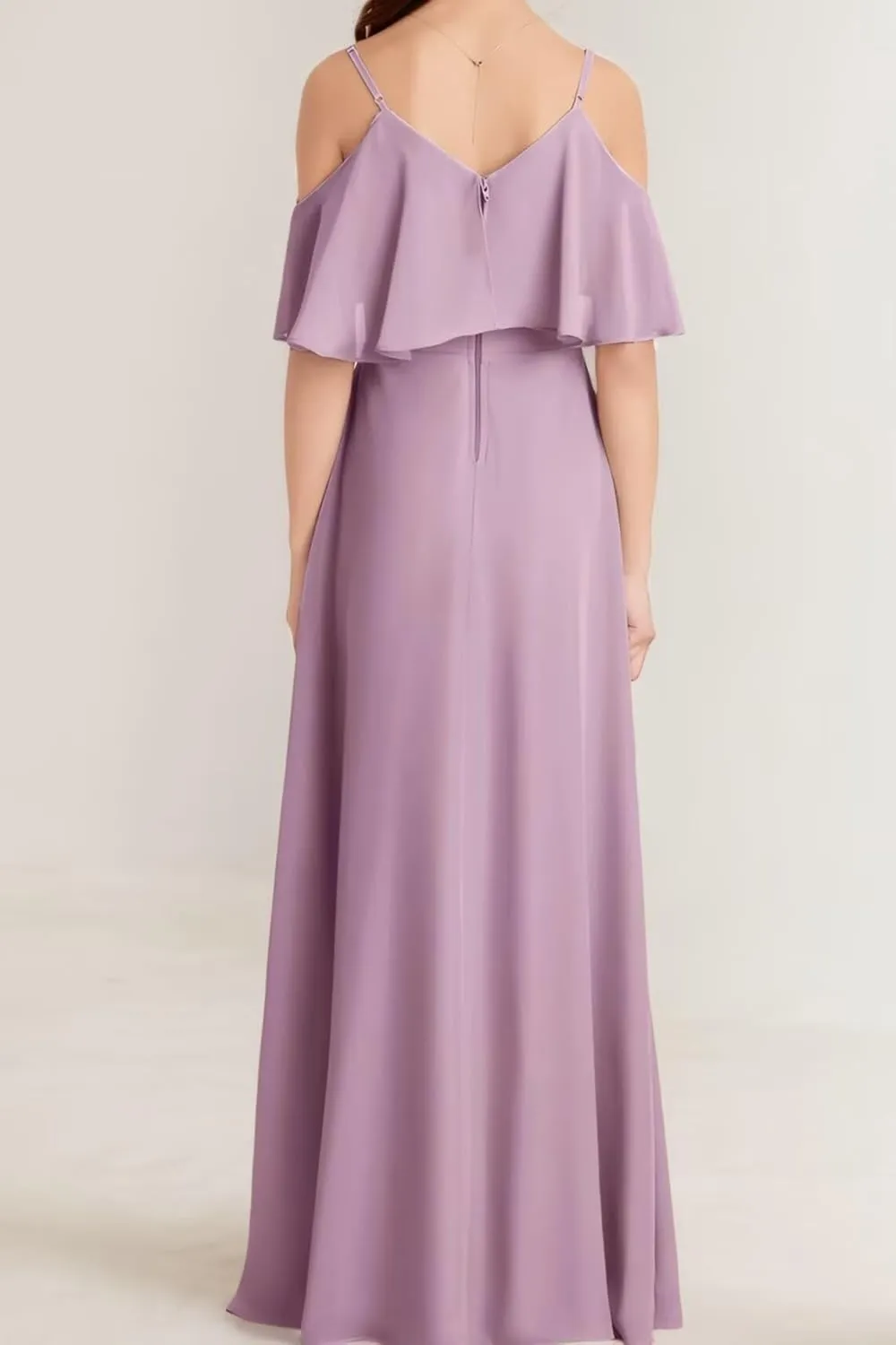 Off Shoulder Junior Bridesmaid Dresses Long Chiffon Flower Girl Dress for Teen Girls Party Pageant Dresses