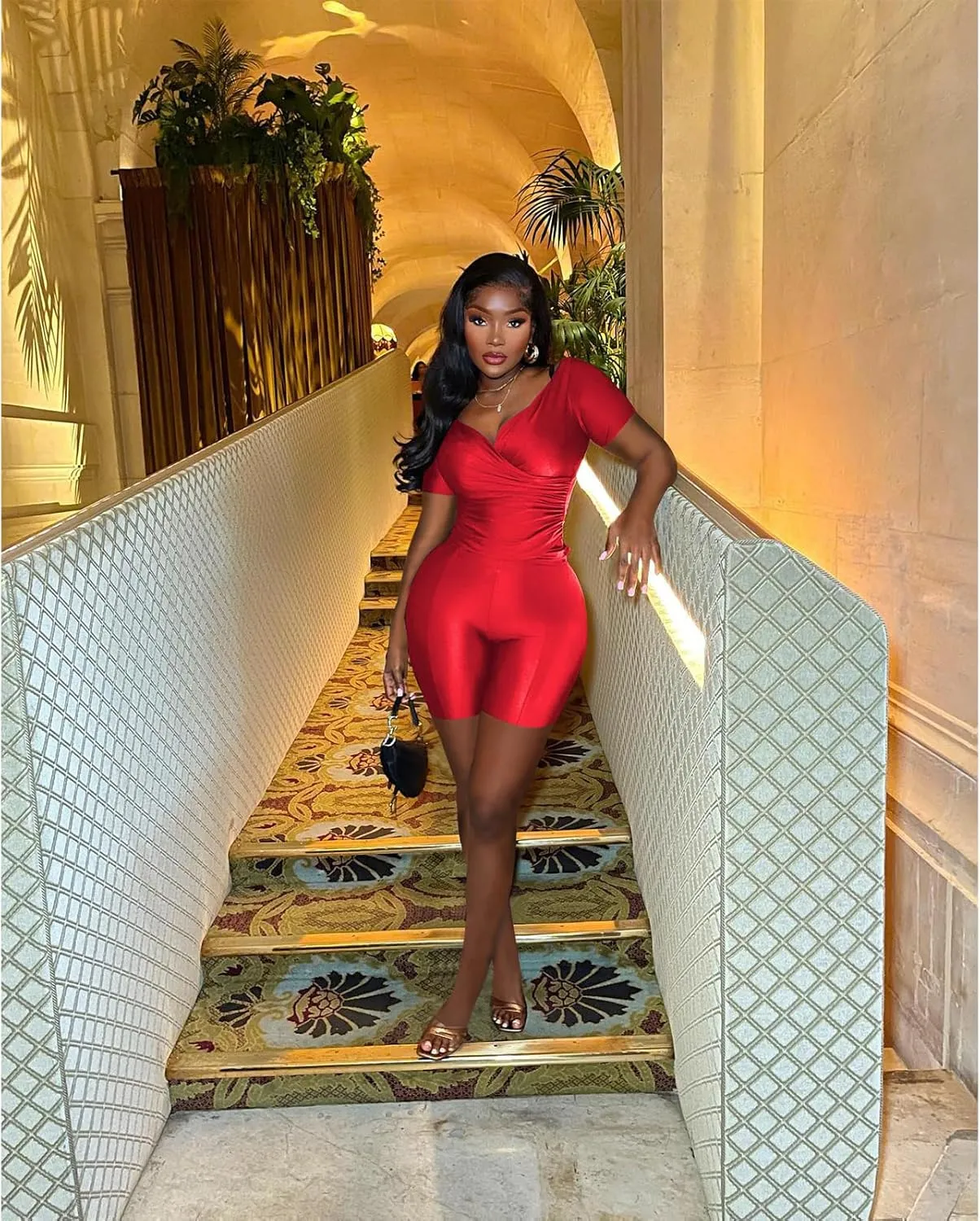 One Piece Jumpsuits for Women - Sexy Off The Shoulder Twist Front Cut Out High Waisted Bodycon Rompers Club Night Outfits