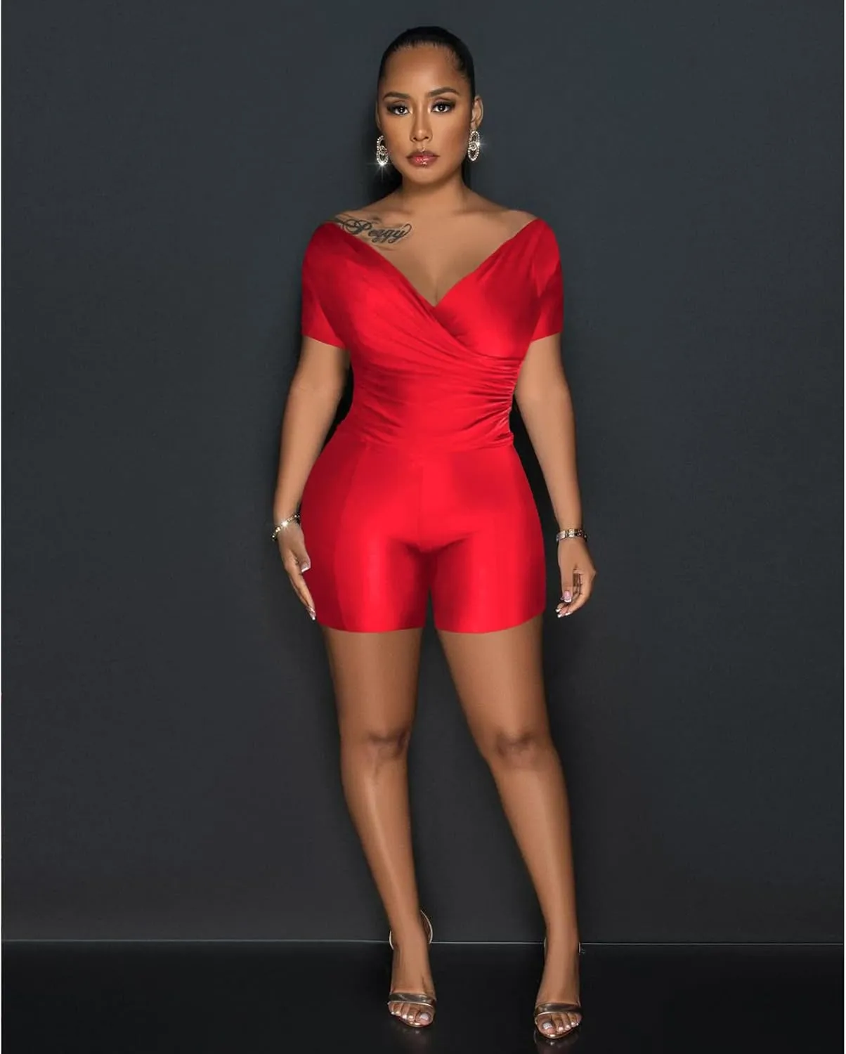 One Piece Jumpsuits for Women - Sexy Off The Shoulder Twist Front Cut Out High Waisted Bodycon Rompers Club Night Outfits