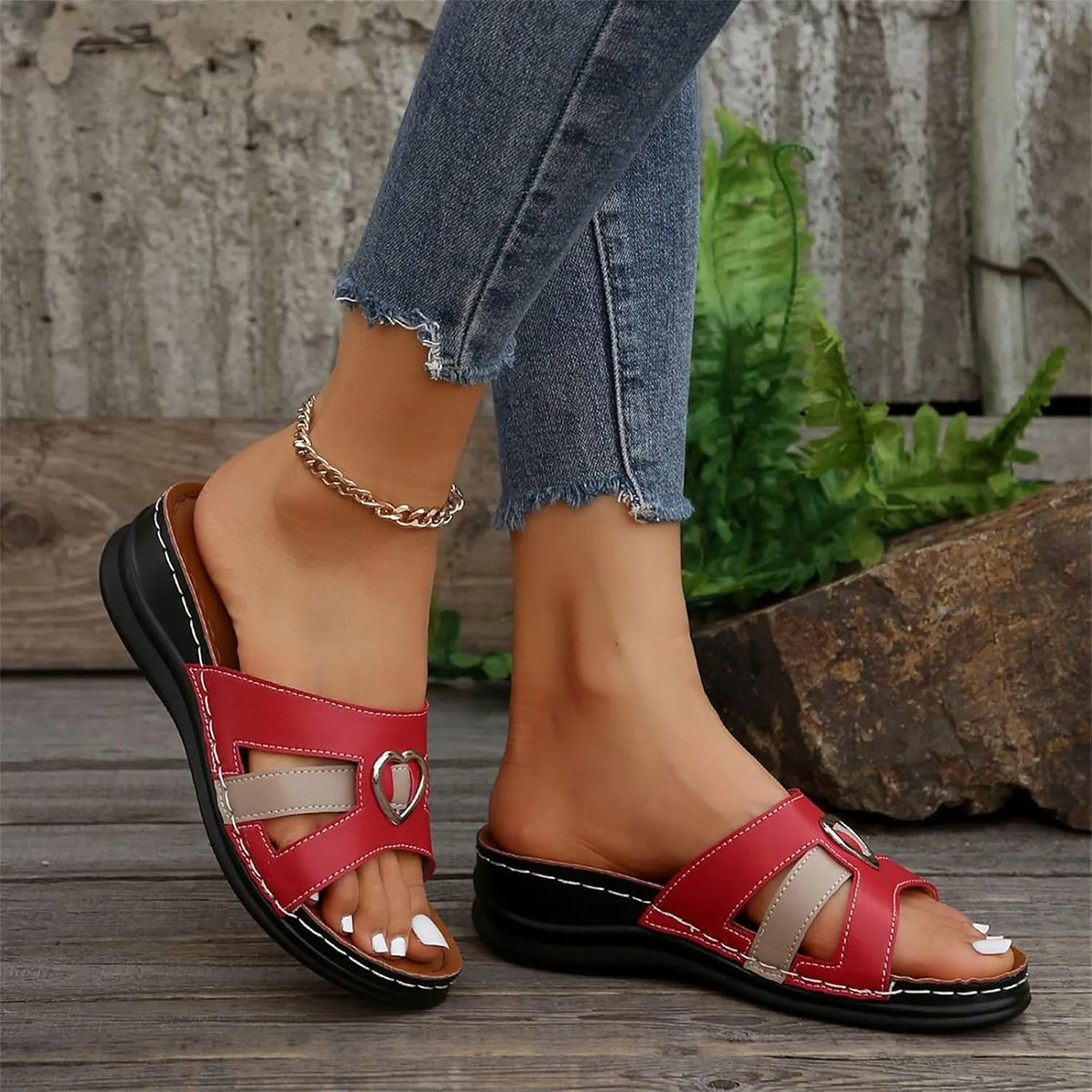 Orthopedic Sandals for Women Comfortable Dressy Wedge Summer Shoes Summer Vacation Arch Support Orthotic Sandals