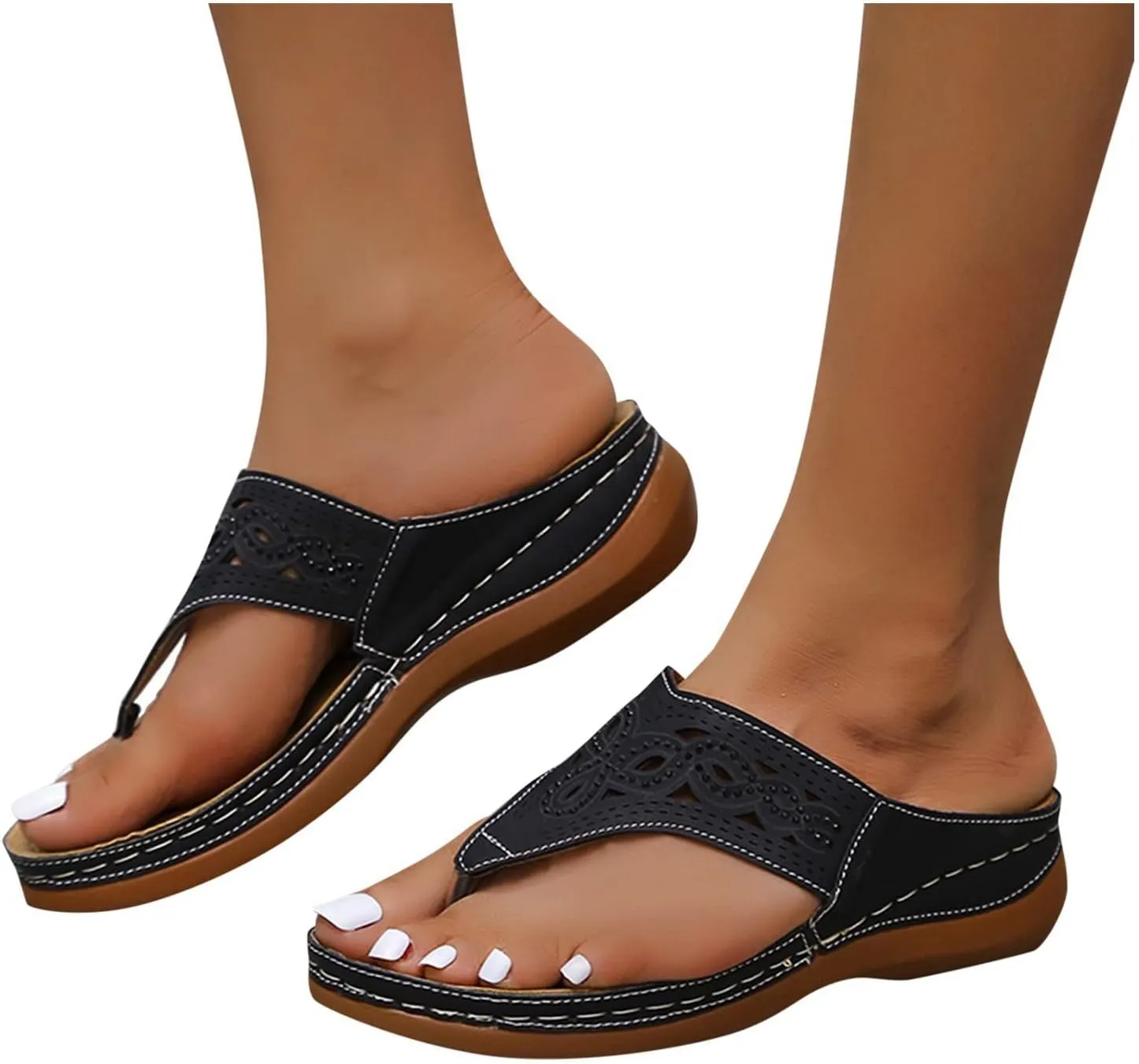 Orthopedic Sandals for Women Flip Flops Comfort Wear Shoes Arch Support Sandals Lightweight Wedge Casual Footwear Dressy Ortho Sandal 2025 Fashion Comfy Summer Beach Outfits Sports Mesh Shoes