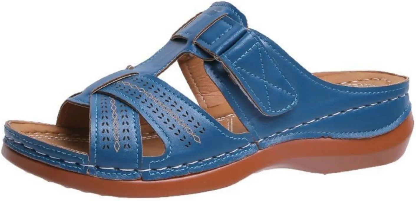 Orthopedic Wedge Sandals for Women Walking Slippers with Arch Support Lightweight Flats Open Toe Summer Slippers Comfortable Breathable Shoes Slip on Platform Sandals 2025 Trendy Beach Footwear Casual