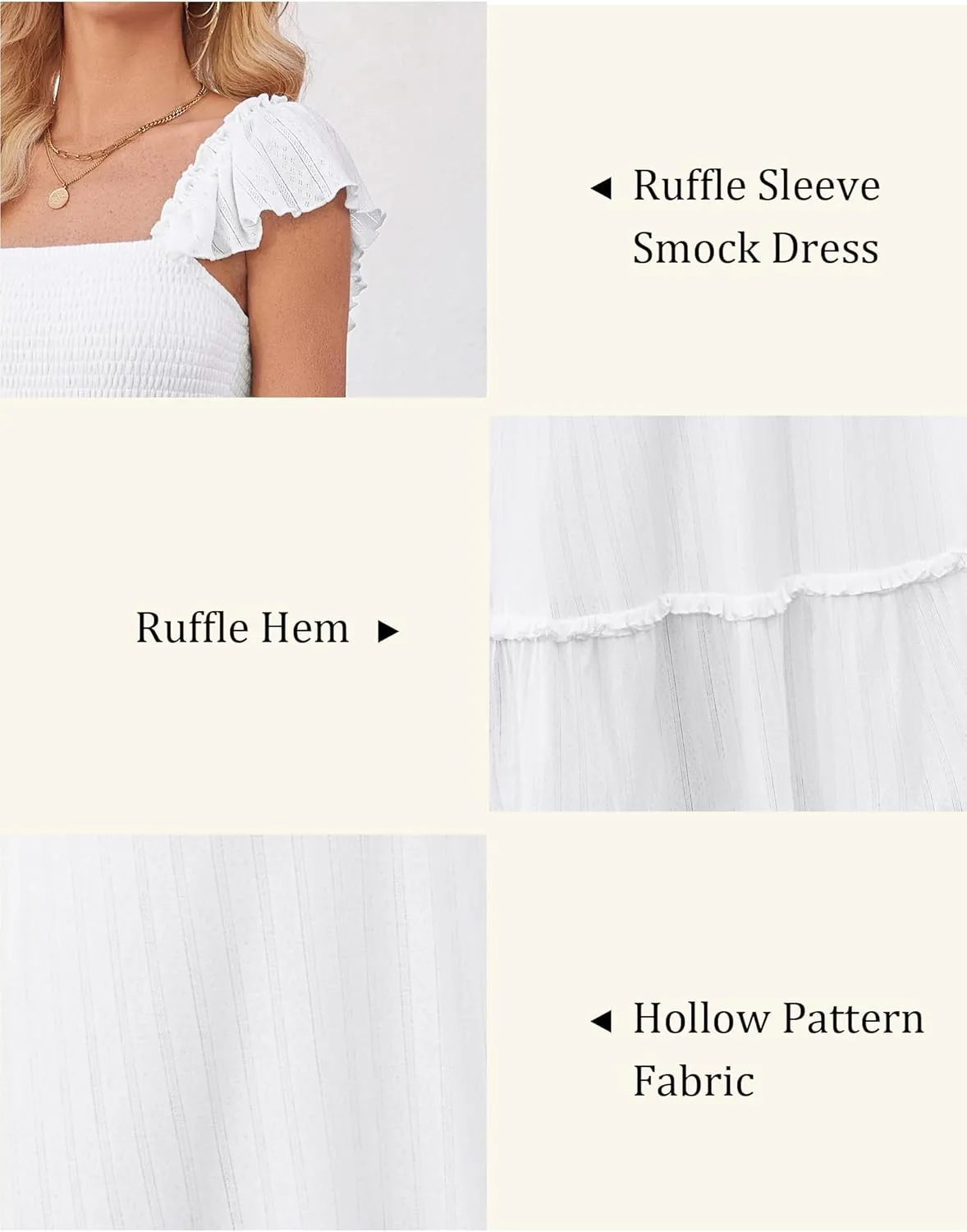 OUGES Womens 2025 Summer Maternity Photoshoot Dress Boho Maxi Smocked Baby Shower Dress Ruffle Sleeve Maternity Clothes