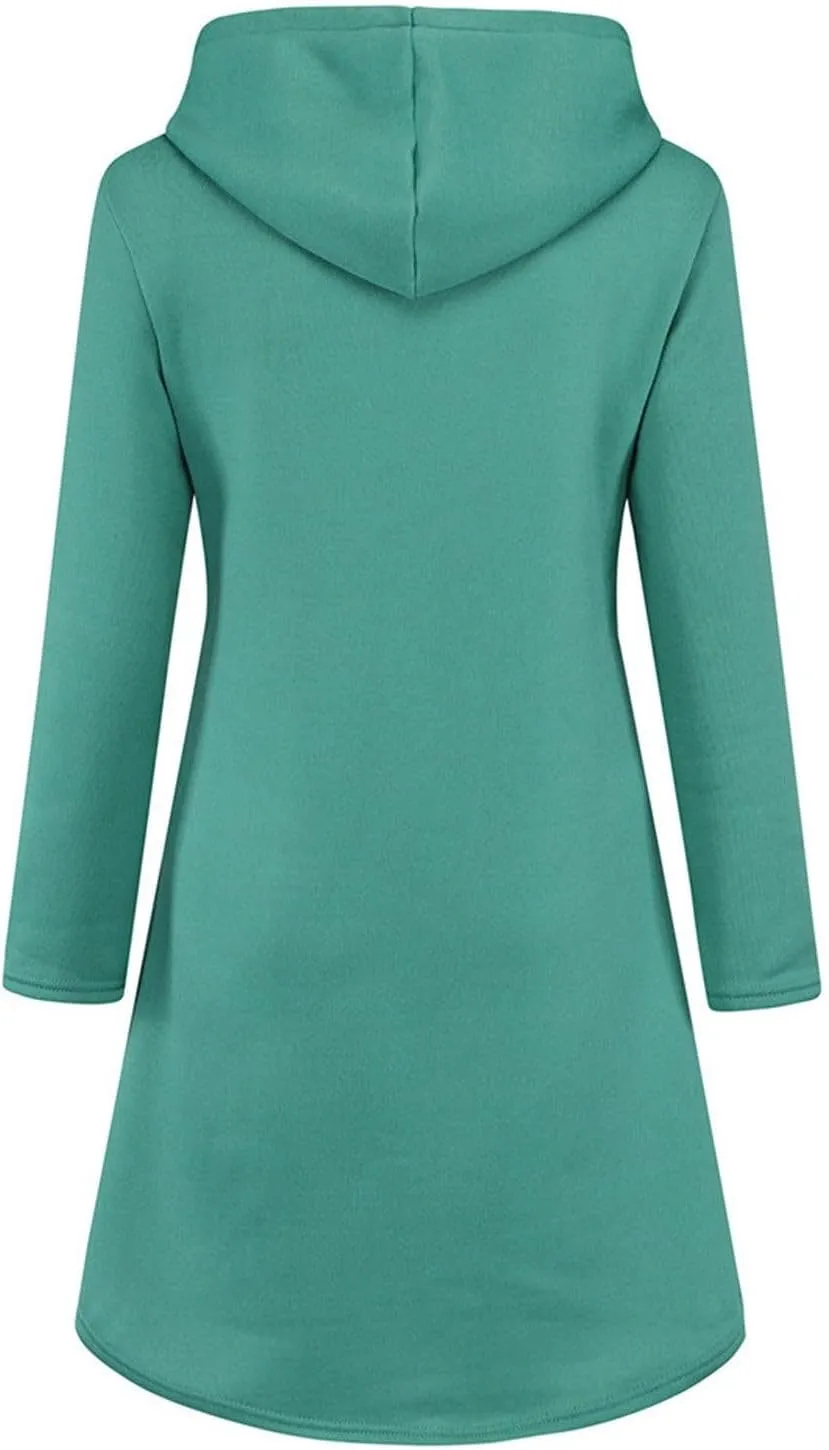 Oversized Hoodie Dress for Women Fleece Hooded Sweatshirt Dress with Pockets Casual Cute Preppy Tunic Mini Dresses