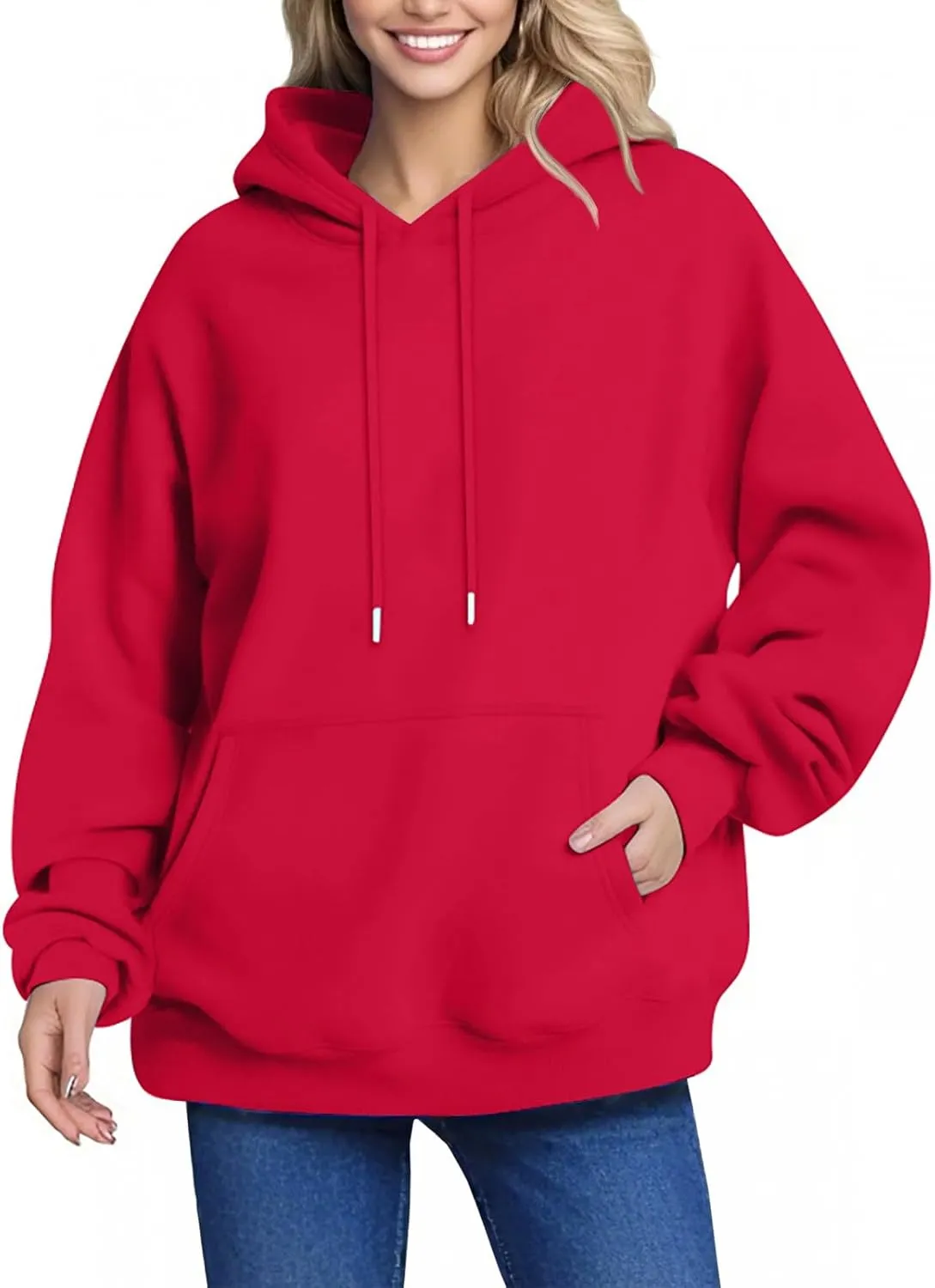 Oversized Hoodies For Women Long Sleeve With Pockets Sweatshirt Trendy Drawstring Pullover Winter Clothes