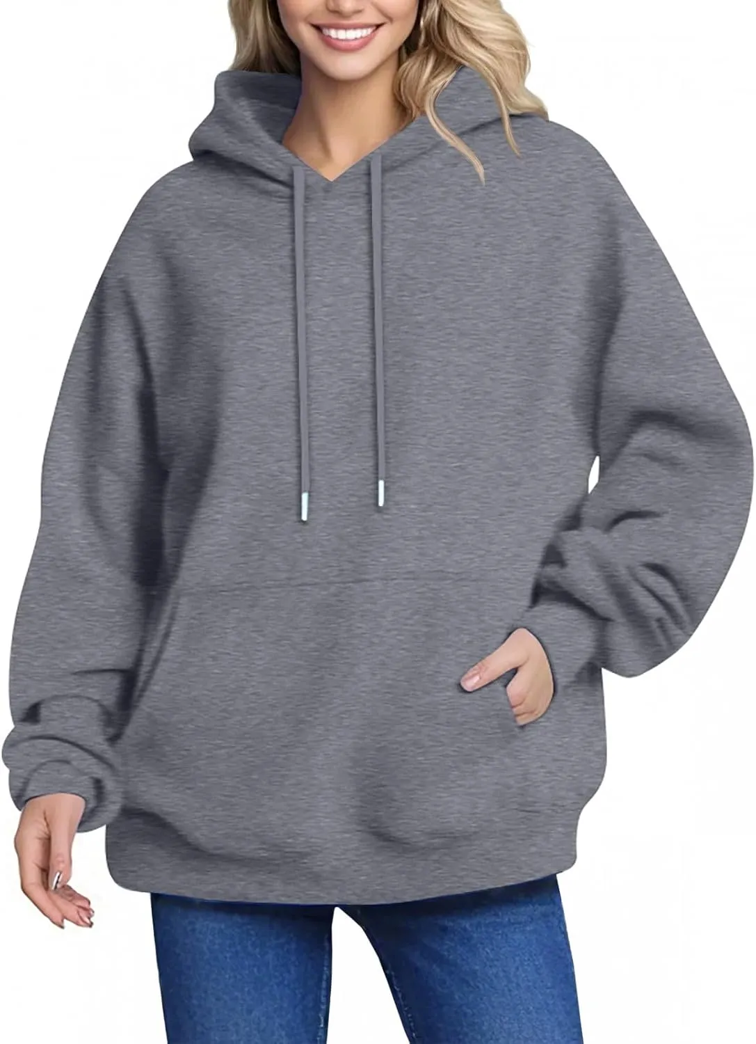Oversized Hoodies For Women Long Sleeve With Pockets Sweatshirt Trendy Drawstring Pullover Winter Clothes