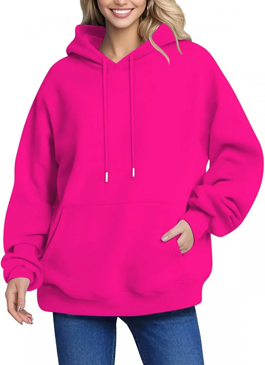 Oversized Hoodies For Women Sweatshirt Trendy Winter Clothes Drawstring Pullover Long Sleeve With Pockets
