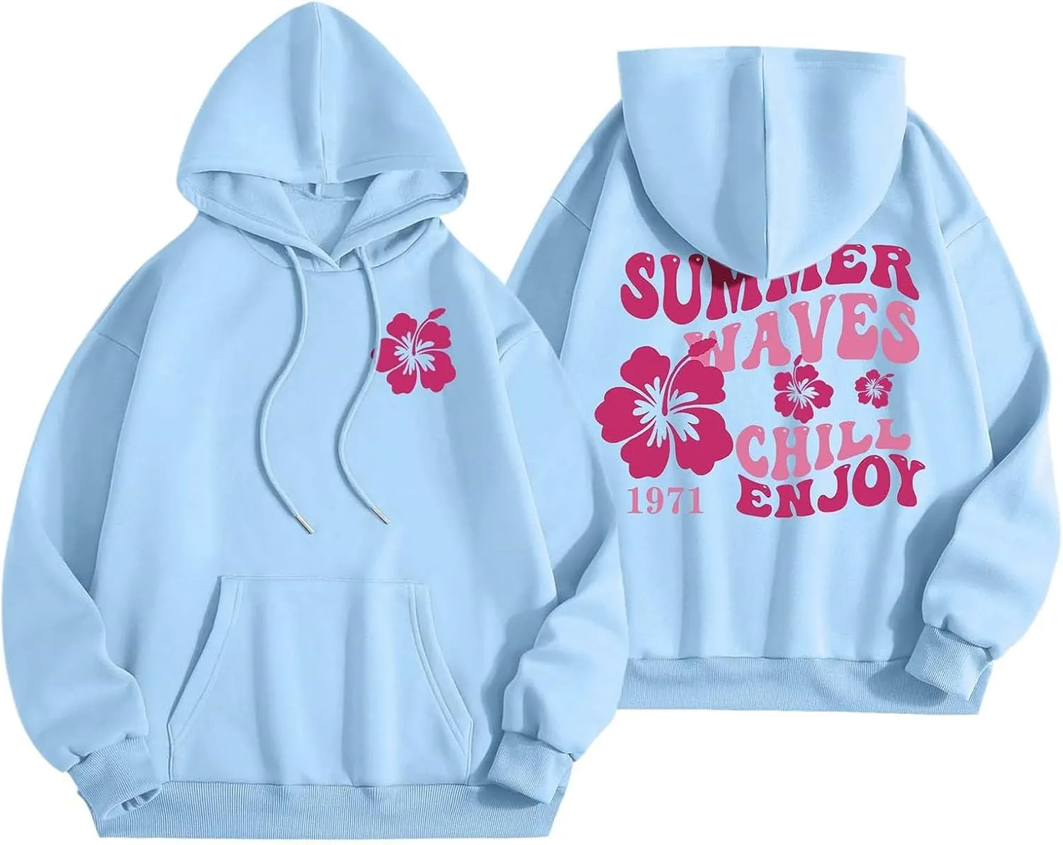 Oversized Hoodies for Women Teen Girls Pink Letter Graphic Long Sleeve Y2K Hooded Comfort Sweatshirt Pink Hoodie