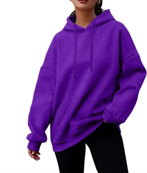 Oversized Hoodies For Women Trendy Long Sleeve Fall Sweatshirt Drawstring Drop Shoulder Tops With Pocket Fashion 2024