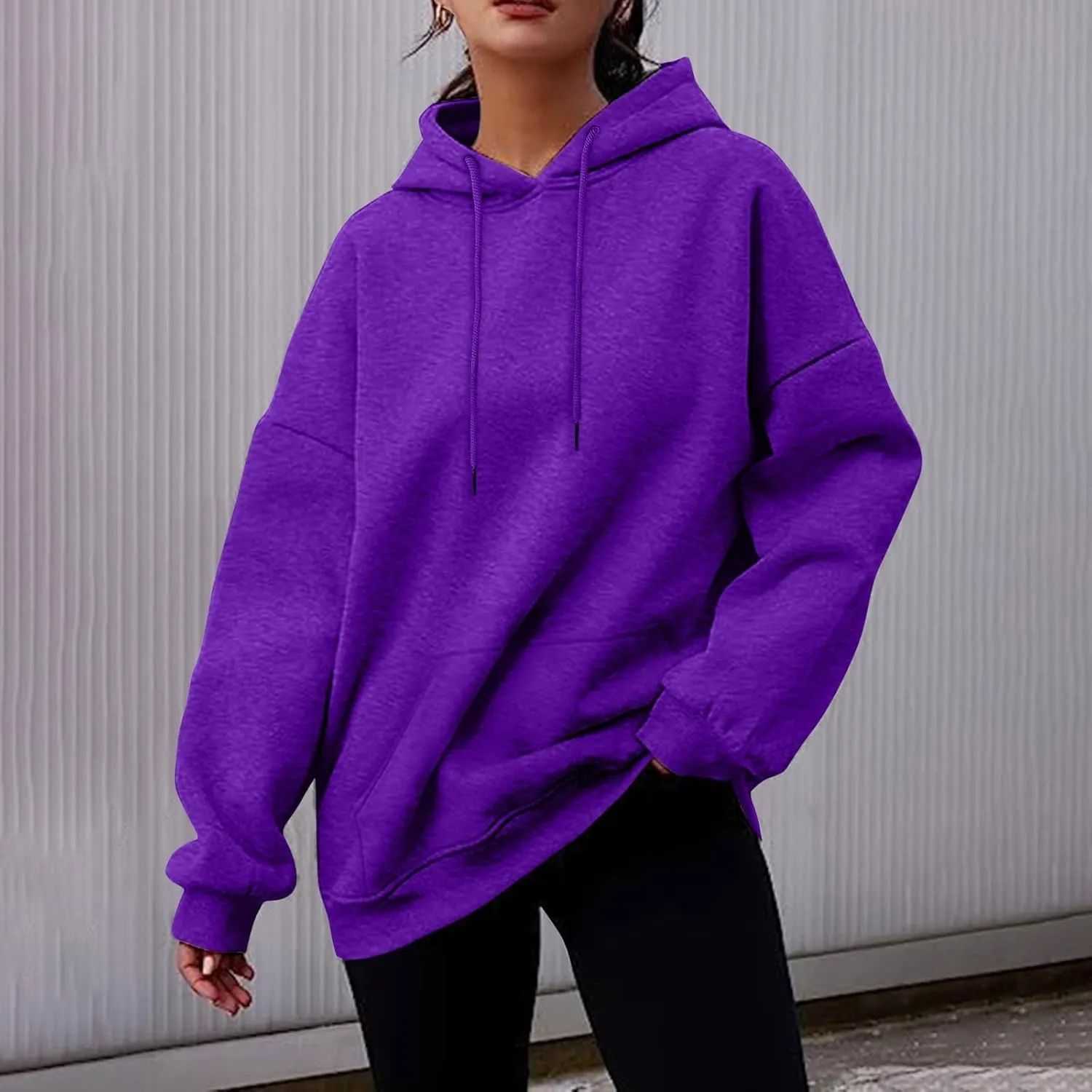 Oversized Hoodies For Women Trendy Long Sleeve Fall Sweatshirt Drawstring Drop Shoulder Tops With Pocket Fashion 2024
