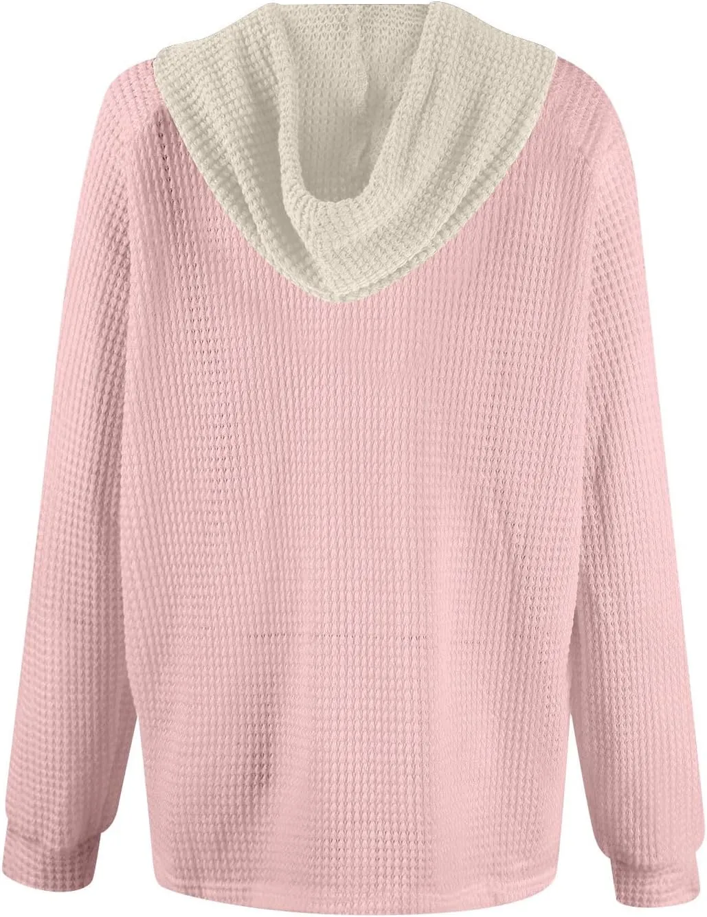 Oversized Hoodies for Women Trendy Waffle Knit V Neck Sweatshirt Cute Y2k Hoodie Long Sleeve Pullover Tops