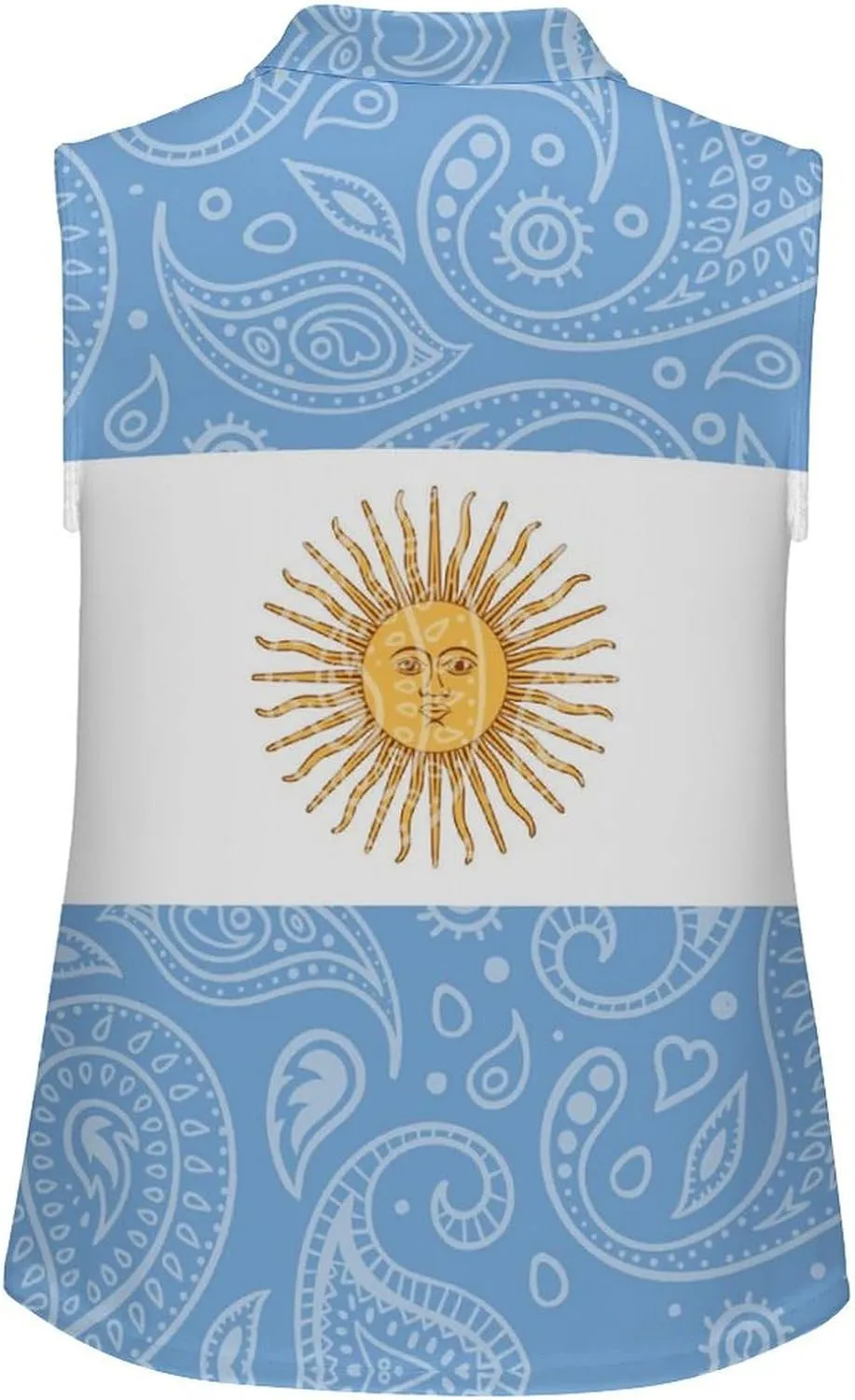 Paisley Argentina Flag Women's Sleeveless Golf Polo Shirts Athletic Tank Tops