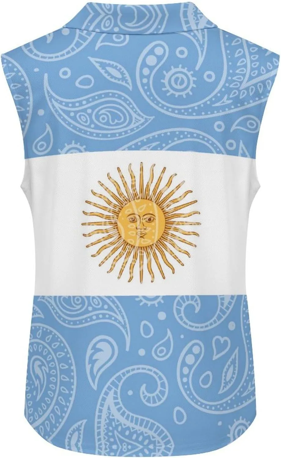 Paisley Argentina Flag Women's Sleeveless Golf Polo Shirts Athletic Tank Tops
