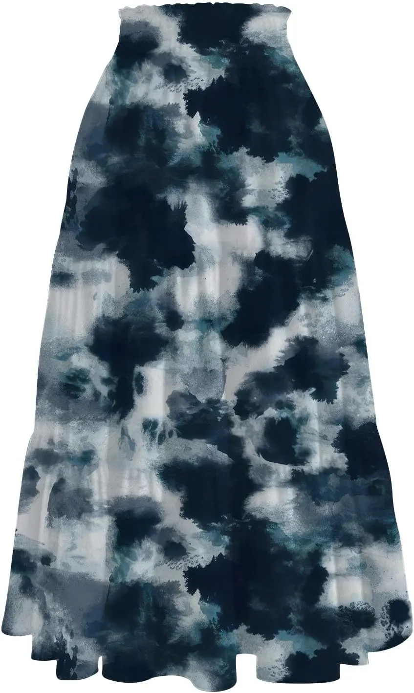 Partys Tapered Hems Skirts Ladies Pop Summer Cozy Loose Women Floral Elastic Waist